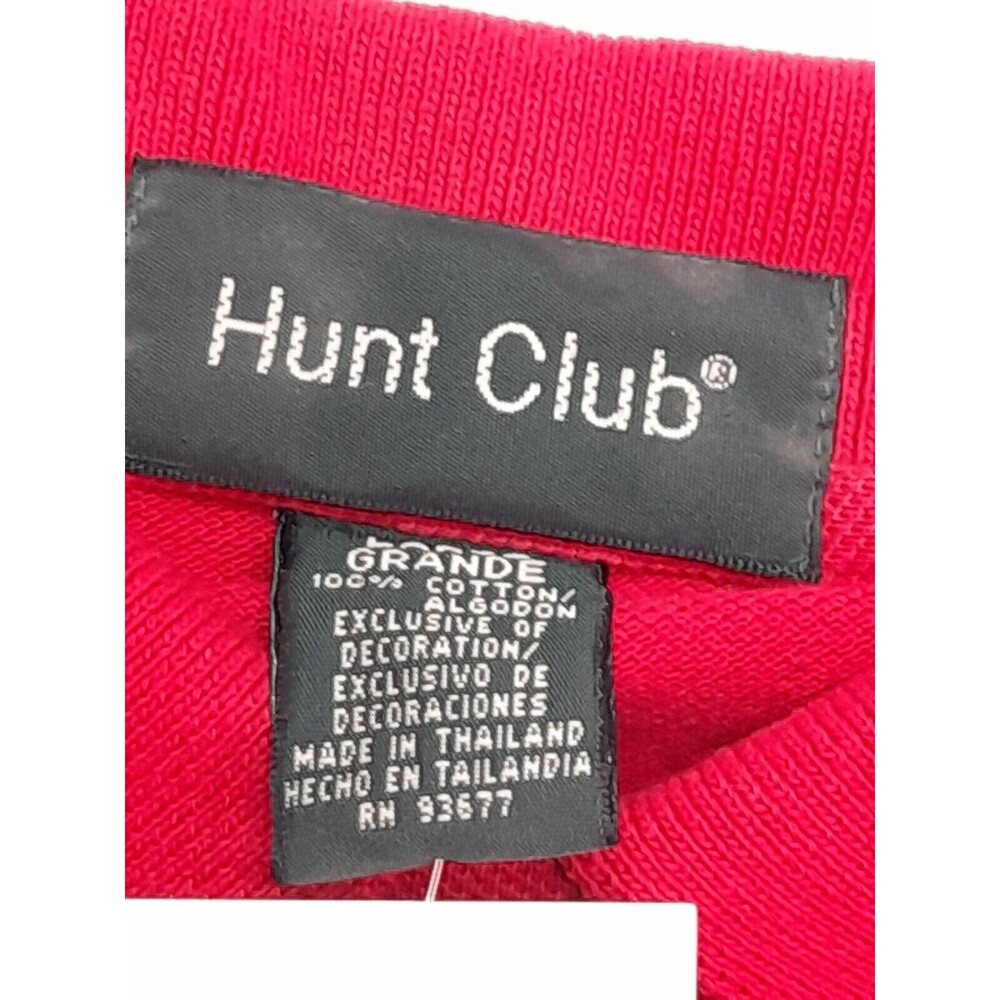 Vtg Mens Hunt Club Golf Polo Shirt Red Short Sleeve New with tags L - Picture 9 of 11